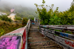 Bell mountain stairs looking down Bell mountain stairs looking down