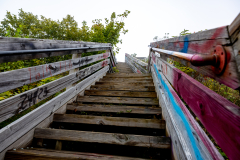 Up the Bell Mountain stairs Up the Bell Mountain stairs