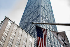 John Hancock with flag John Hancock with flag