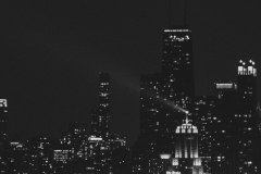 Chicago Skyline with spotlight BW
