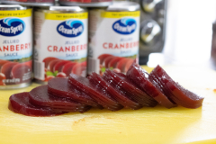 Cranberry sauce slices