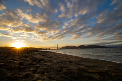Wide angle Golden Gate Bridge and Crissy Field East Beach Wide angle Golden Gate Bridge and Crissy Field East Beach