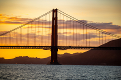 Intense sunset and Golden Gate Bridge