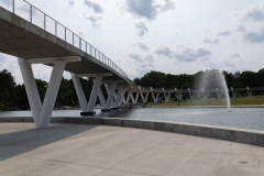 Elevated walkway and fountain Elevated walkway and fountain