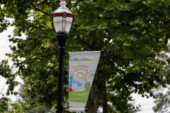 Light post with flag Light post with flag