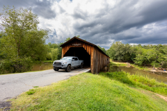 Truck exits Watson Mill Bridge Truck exits Watson Mill Bridge